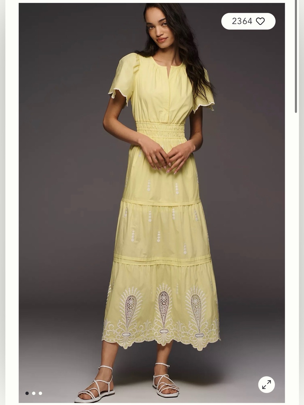NWT Anthropologie Somerset Yellow Embroidered Maxi Dress XS $228